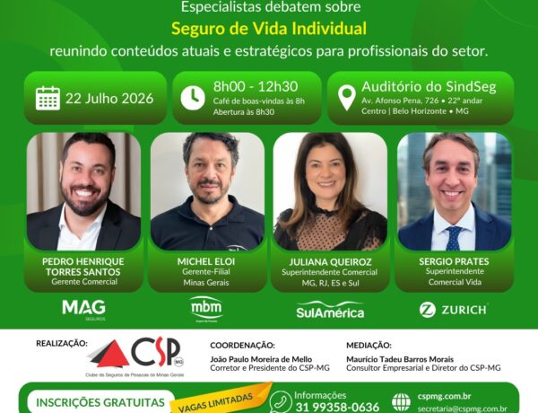 Seguro de Vida Individual é tema de simpósio do CSP-MG
